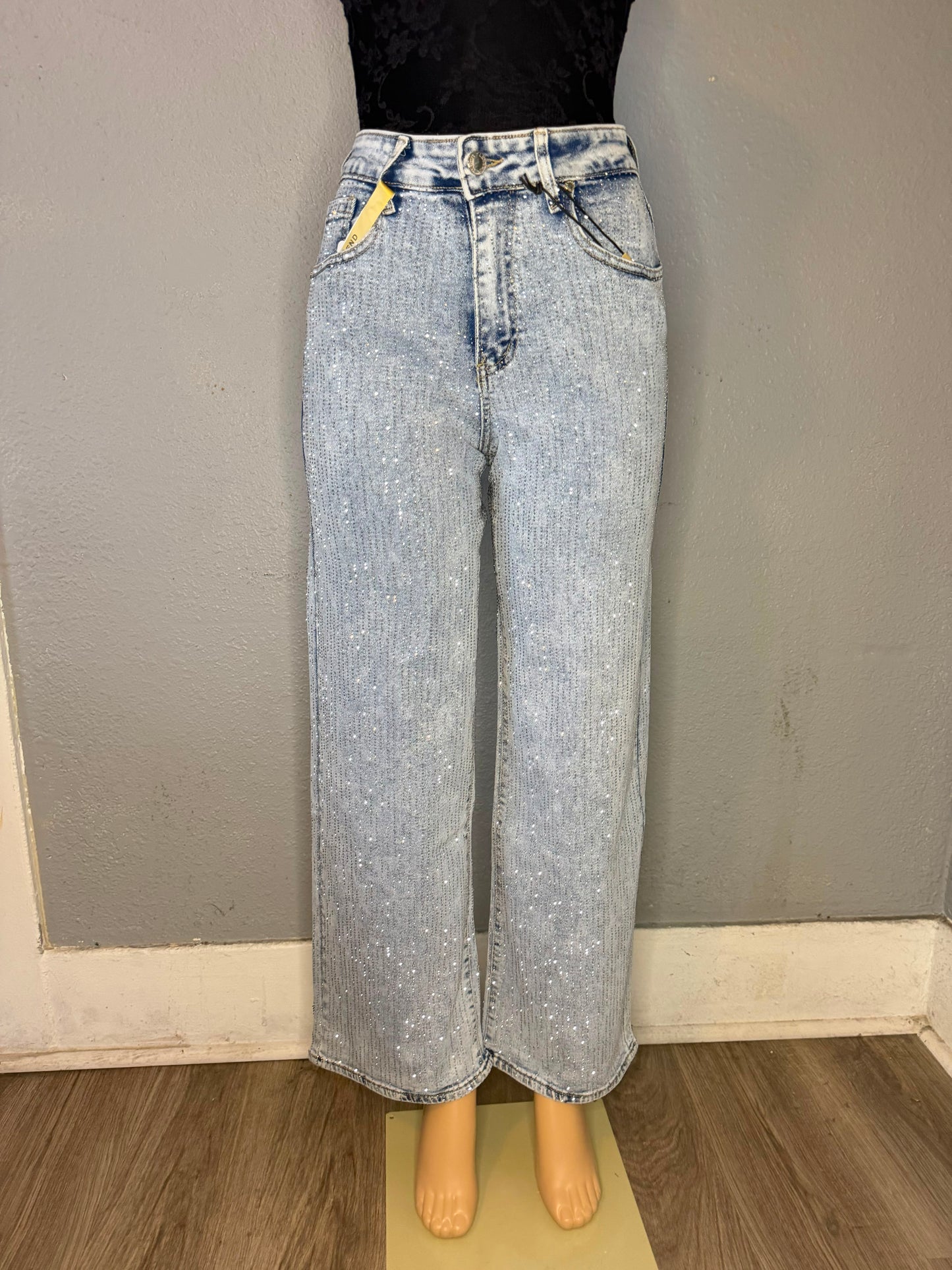 LEGEND- LIGHT BLUE RHINESTONE JEANS-